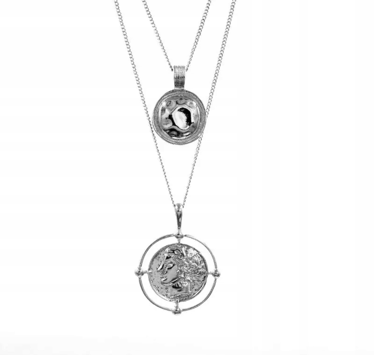 

Naszyjnik Łańcuch Z Monetą Monety Srebrny Coin