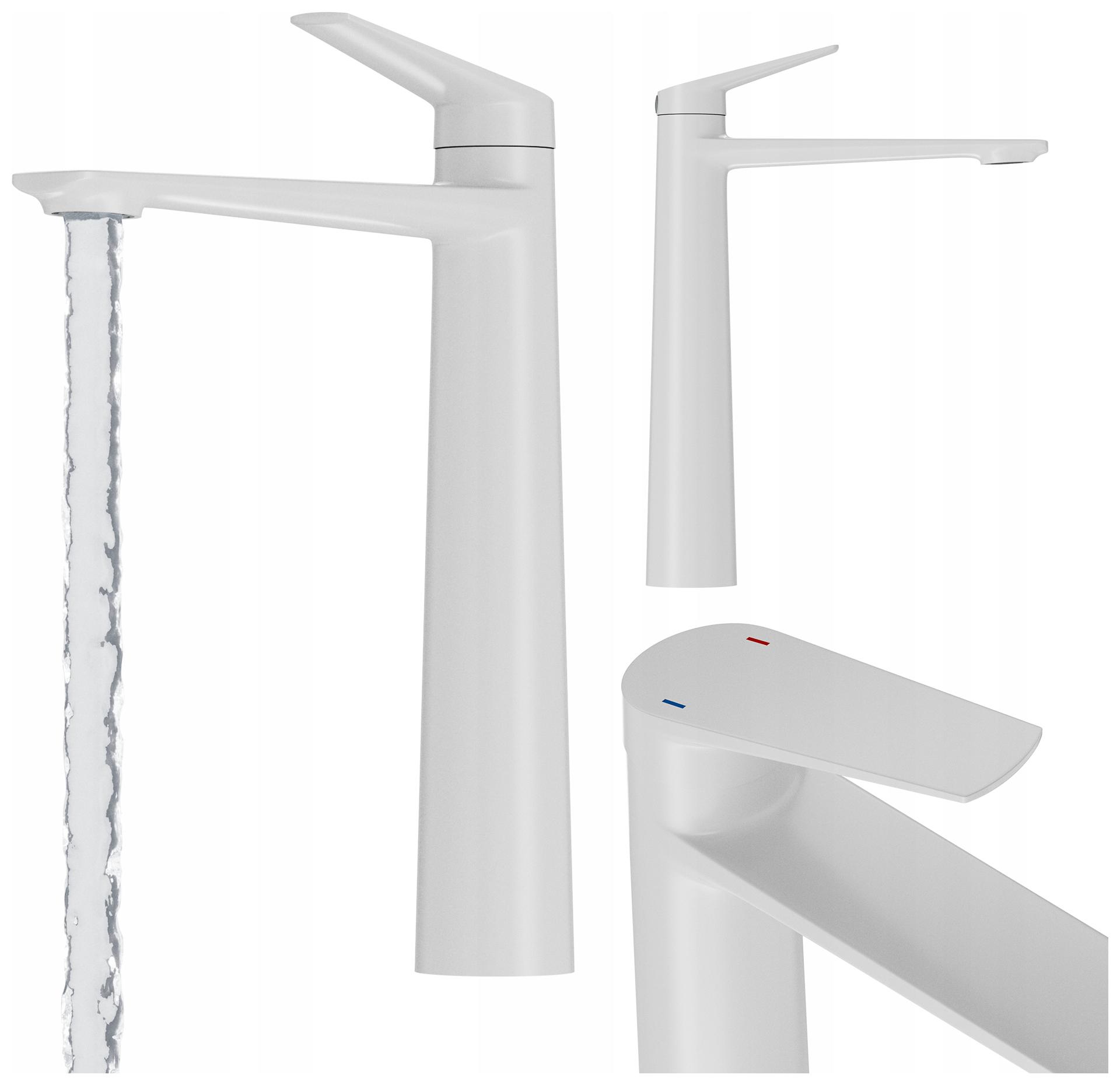 Umyvadlová Baterie Bílá Vysoká Koupelnová Mosazná Stojící Baterie Nave