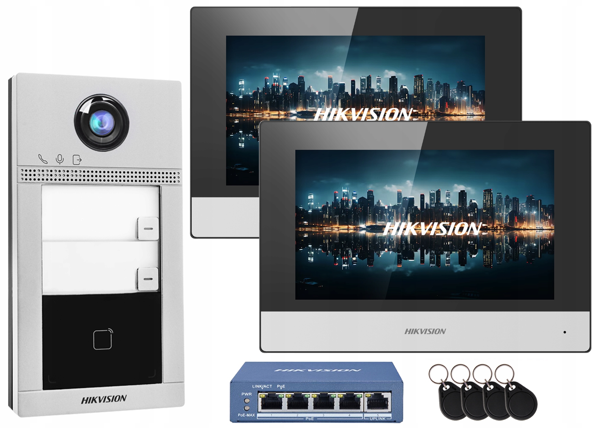 Videovrátnik WiFi Hikvision Dvojrodinná stanica 2 Monitory 7" Aplikácia