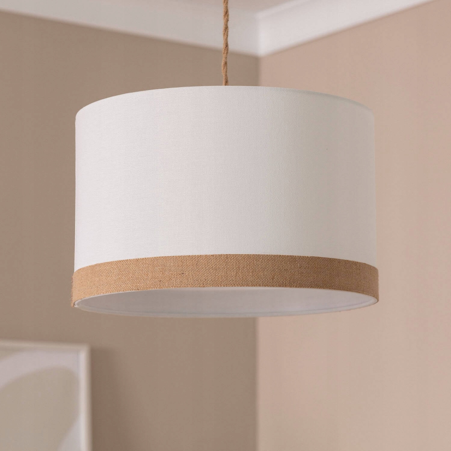 Závěsná lampa z tkaniny Leya Natural