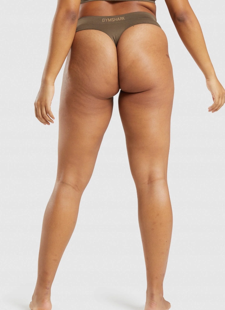 GYMSHARK MAJTKI DAMSKIE BRĄŻOWE STRINGI XL P7A Marka Gymshark