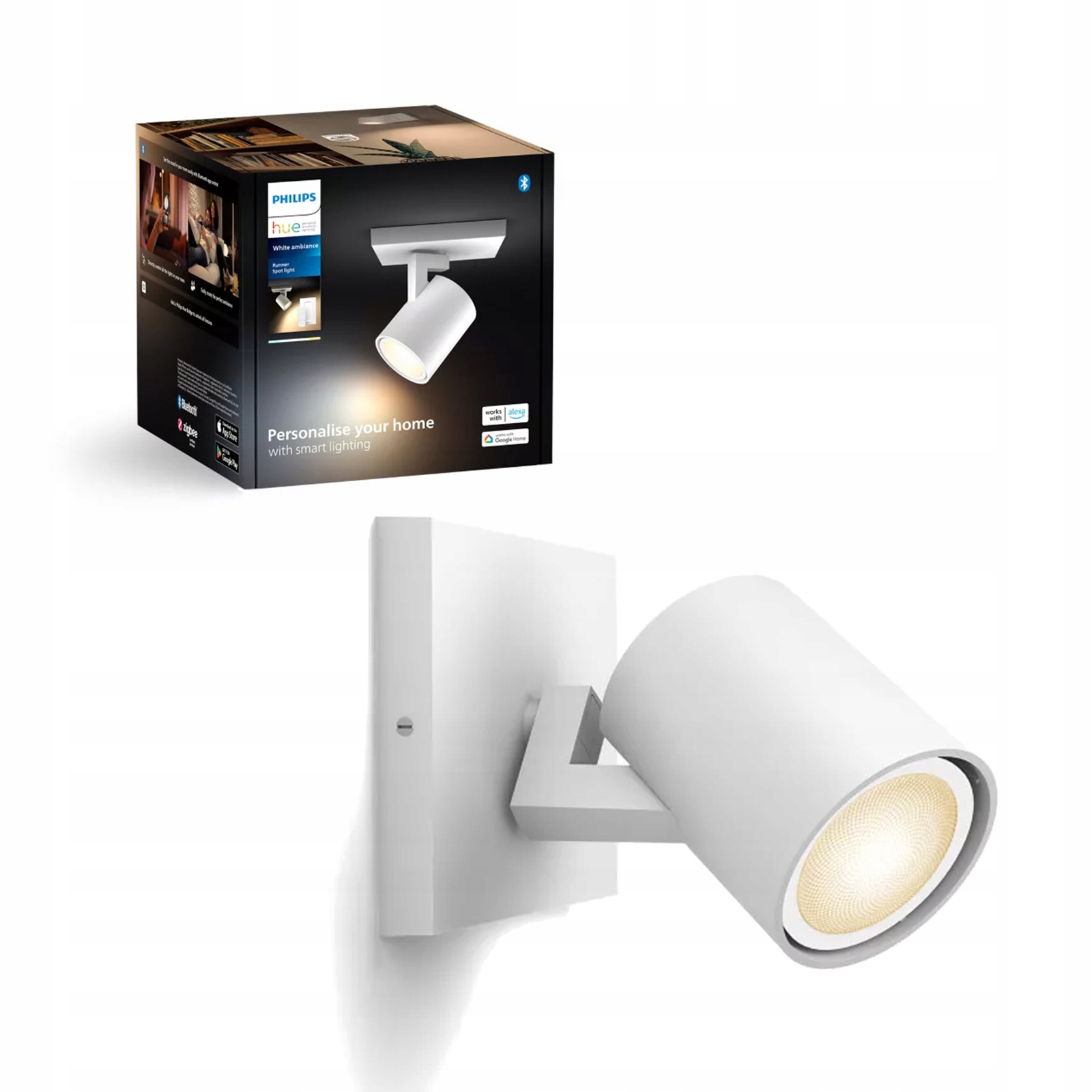 Led bodová nástenná lampa Spot Runner Biela 4,2W Cct Philips Hue Zigbee