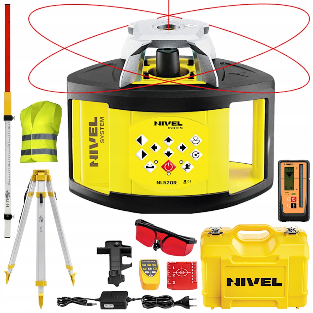 Niwelator laserowy Nivel System NL520 + łata LS-24 + statyw SJJ1