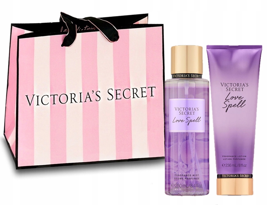Victoria's Secret Love Spell Sada: Tělová mlha, Balzám, Kosmetická taštička Dárek