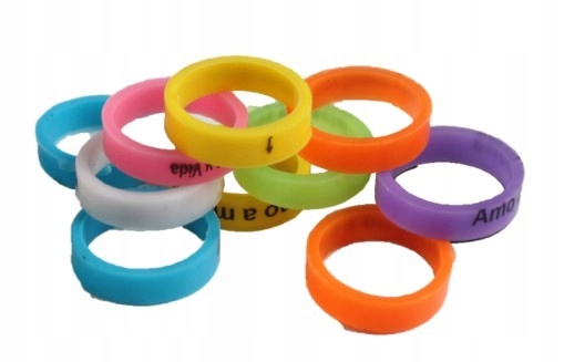 Silikónové prstene 12ks fluo