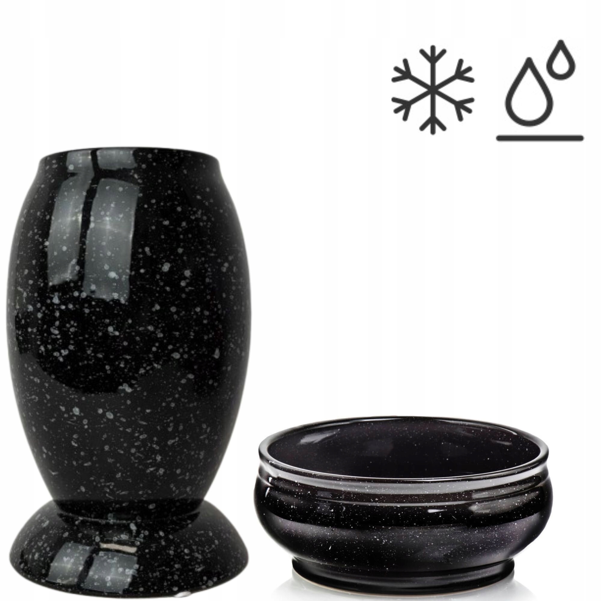 Wazon i Misa na pomnik doniczka mrozoodporna czarna Ø 22 cm wazon h 22 cm