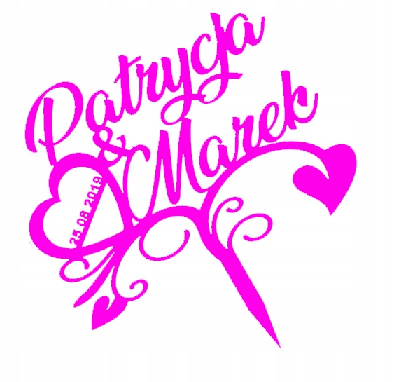 TOPPER PLEKSA ŚLUBNY NA TORT ŚLUB PAŃSTWO MŁODZI 6 Marka FotoRob