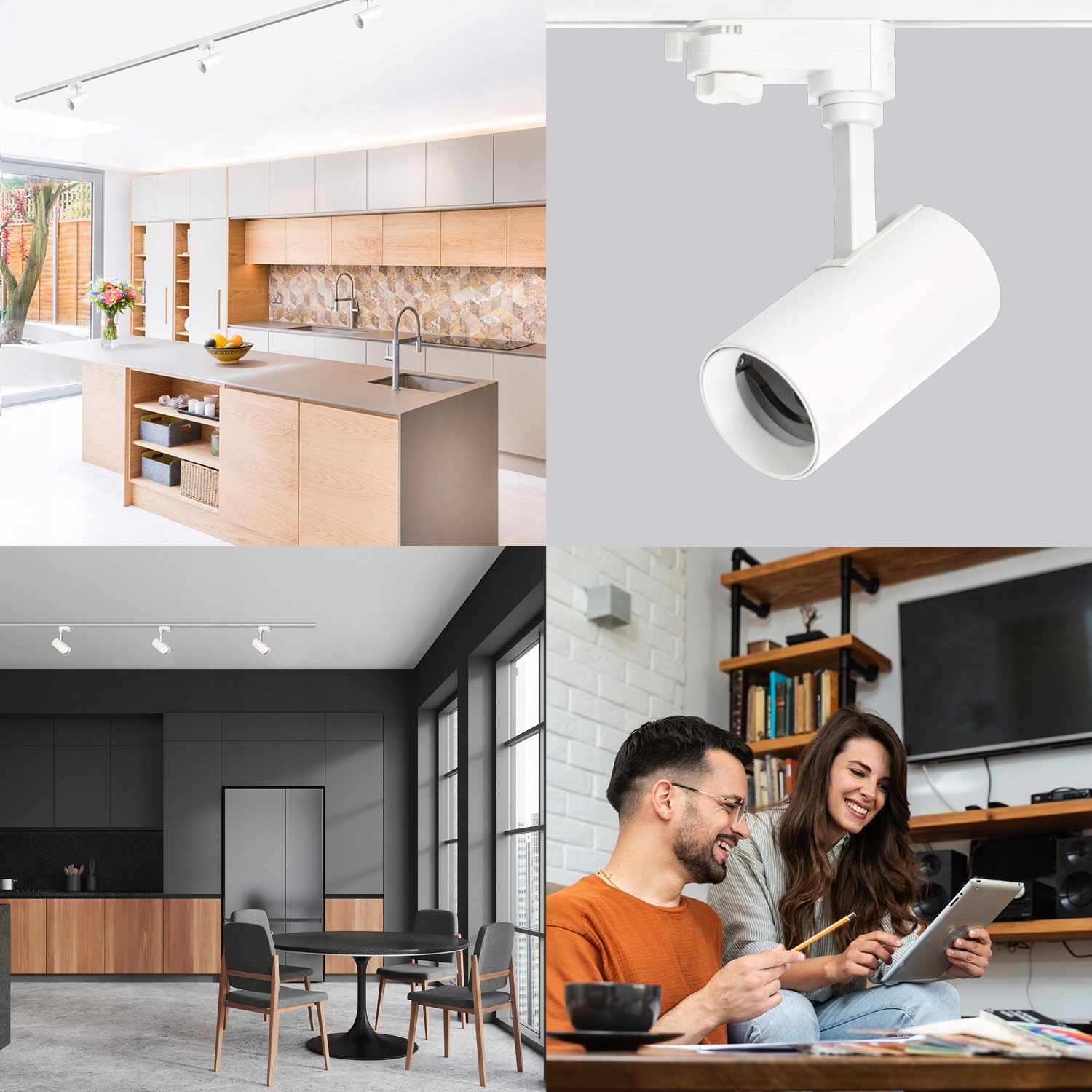 Zestaw szynowy 3 fazowy szyna 1m, 2x Lampa BIAŁY kompletny zestaw EAN (GTIN) 5902201374872