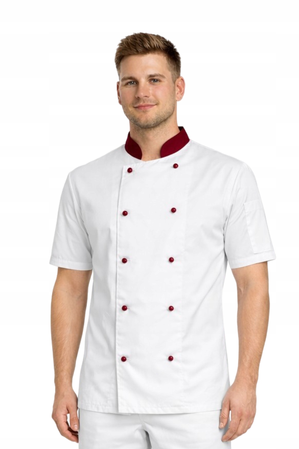 Mikina Bílá Bordó Stojka Kitel Gastronomická vel. S