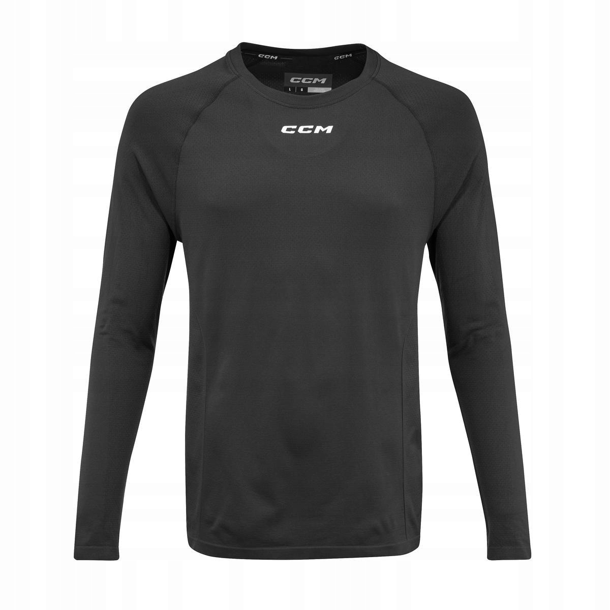 CCM Triko s dlouhým rukávem CCM Premium Training Tee Sr, černá, Senior, M