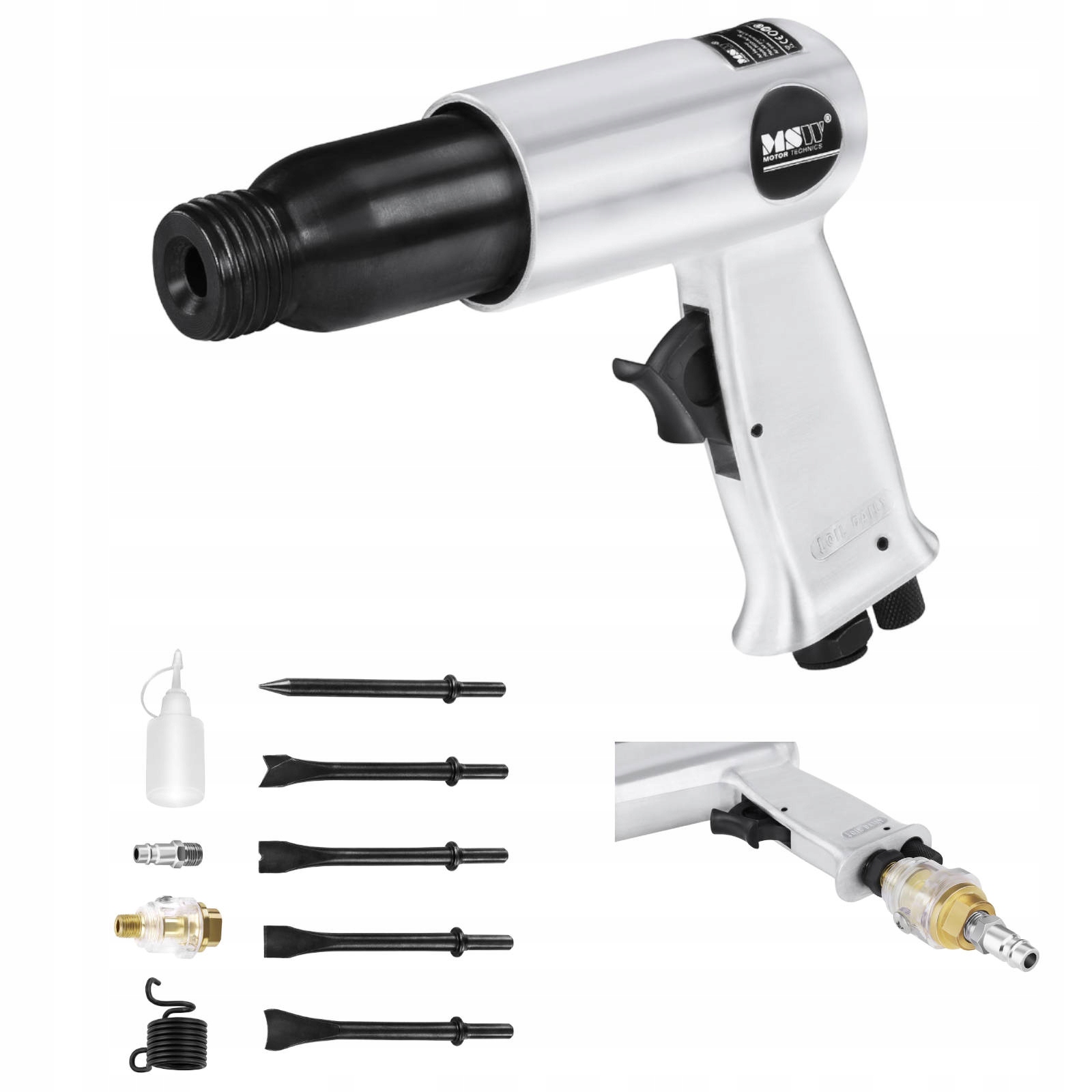 Пневматический молот долбежный станок 190 мм + 5 наконечников MS