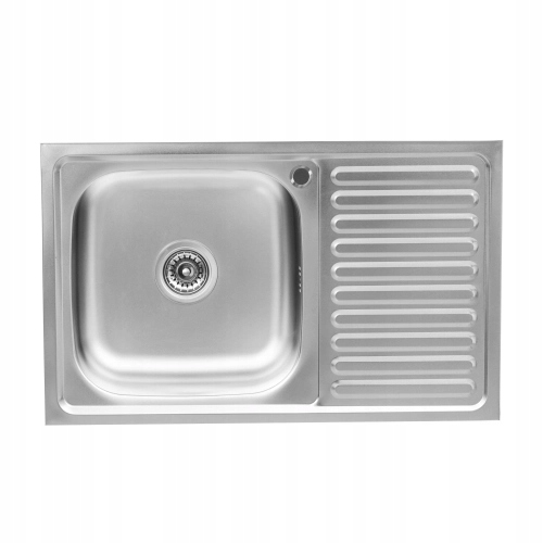 Oceľový drez 80 x 50 cm s odkvapkávačom Inox, ľavý/pravý, od Velazo.