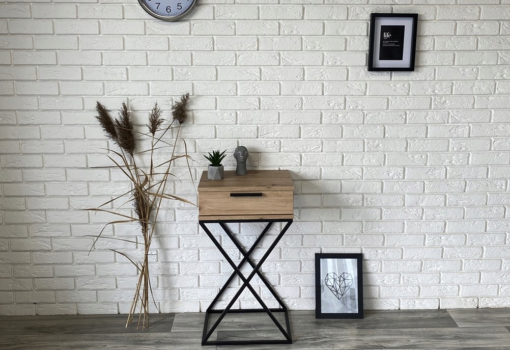 KONSOLA PRZEDPOKÓJ INDUSTRIALNA LOFT DĄB ARTISAN Kolor mebla dąb artisan