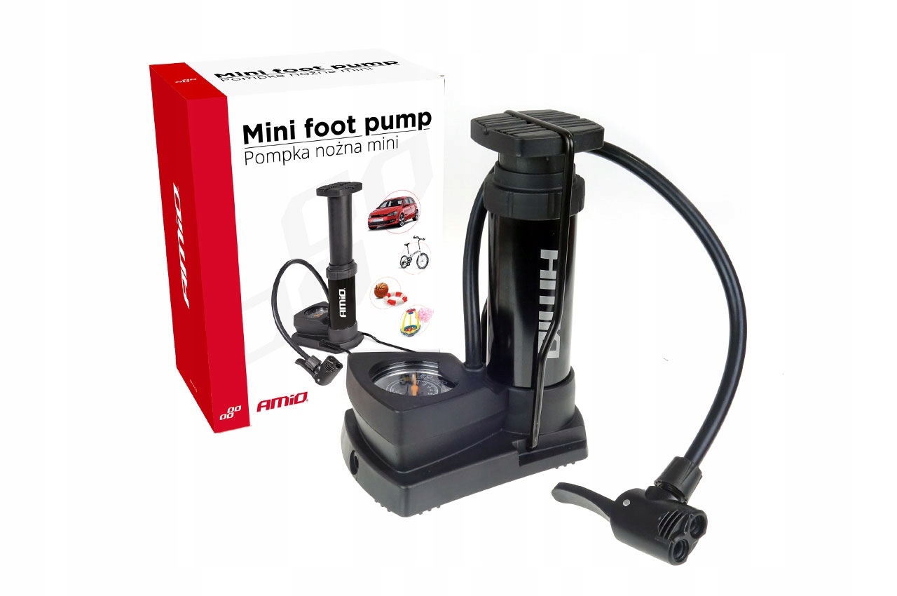 Amio Pompka Nozna Mini PU03 Metalowa Z Manome