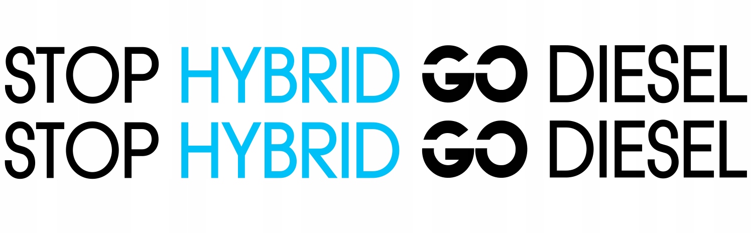 

Naklejka Stop Hybrid Go Diesel 29cm dwie sztuki