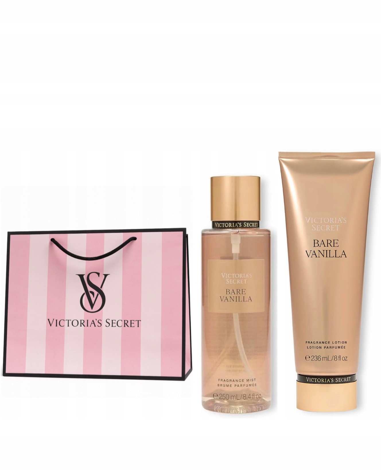 Zestaw kosmetyków do ciała Victoria's Secret Bare Vanilla torebka