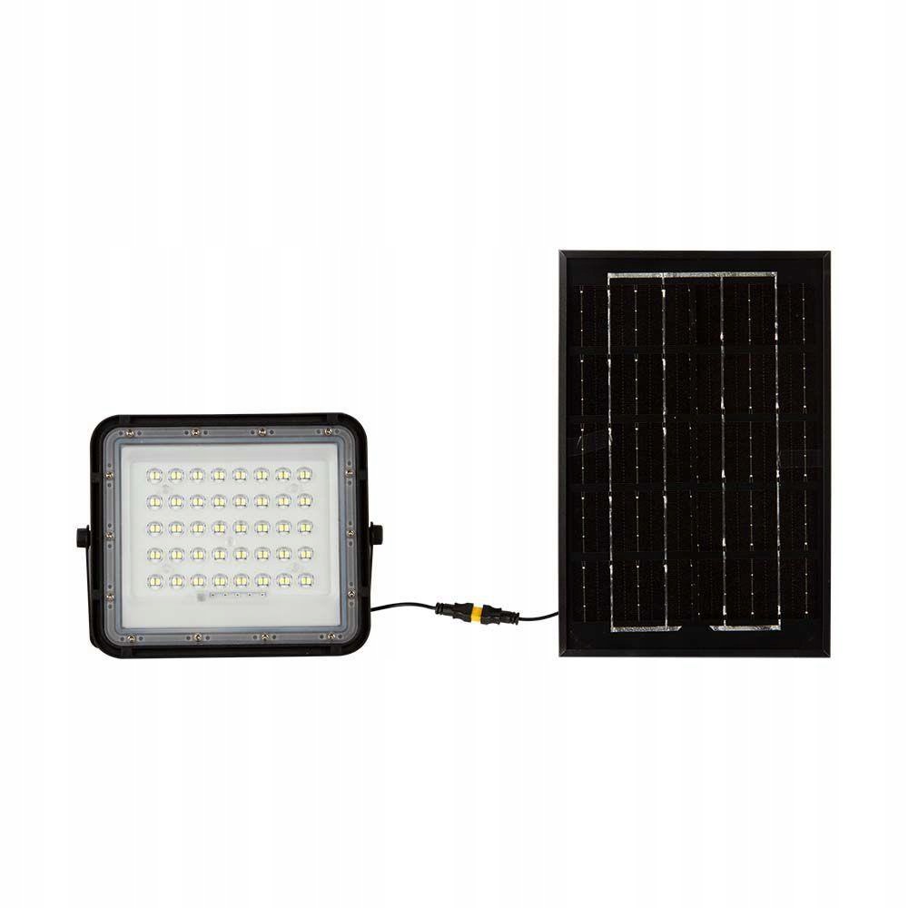 V-tac Solární Led zářič 6W dálkový ovladač auto časovač IP65 černý VT-40W 4000K