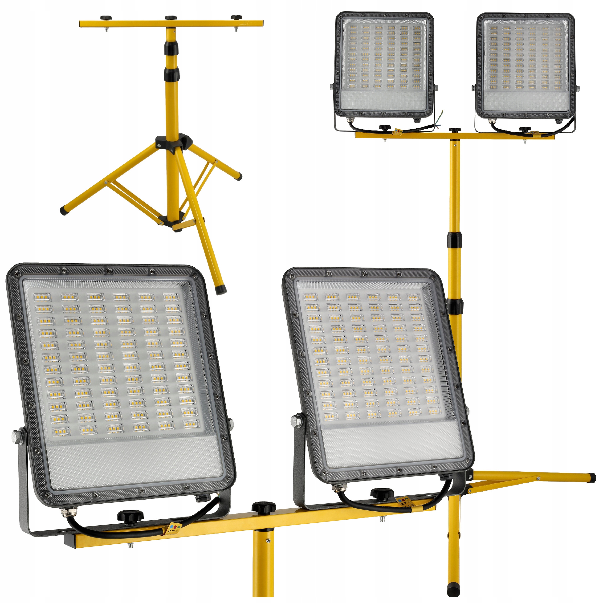 Set Statív Halogénový stavebný reflektor 2x 150W Led 27000lm 300W