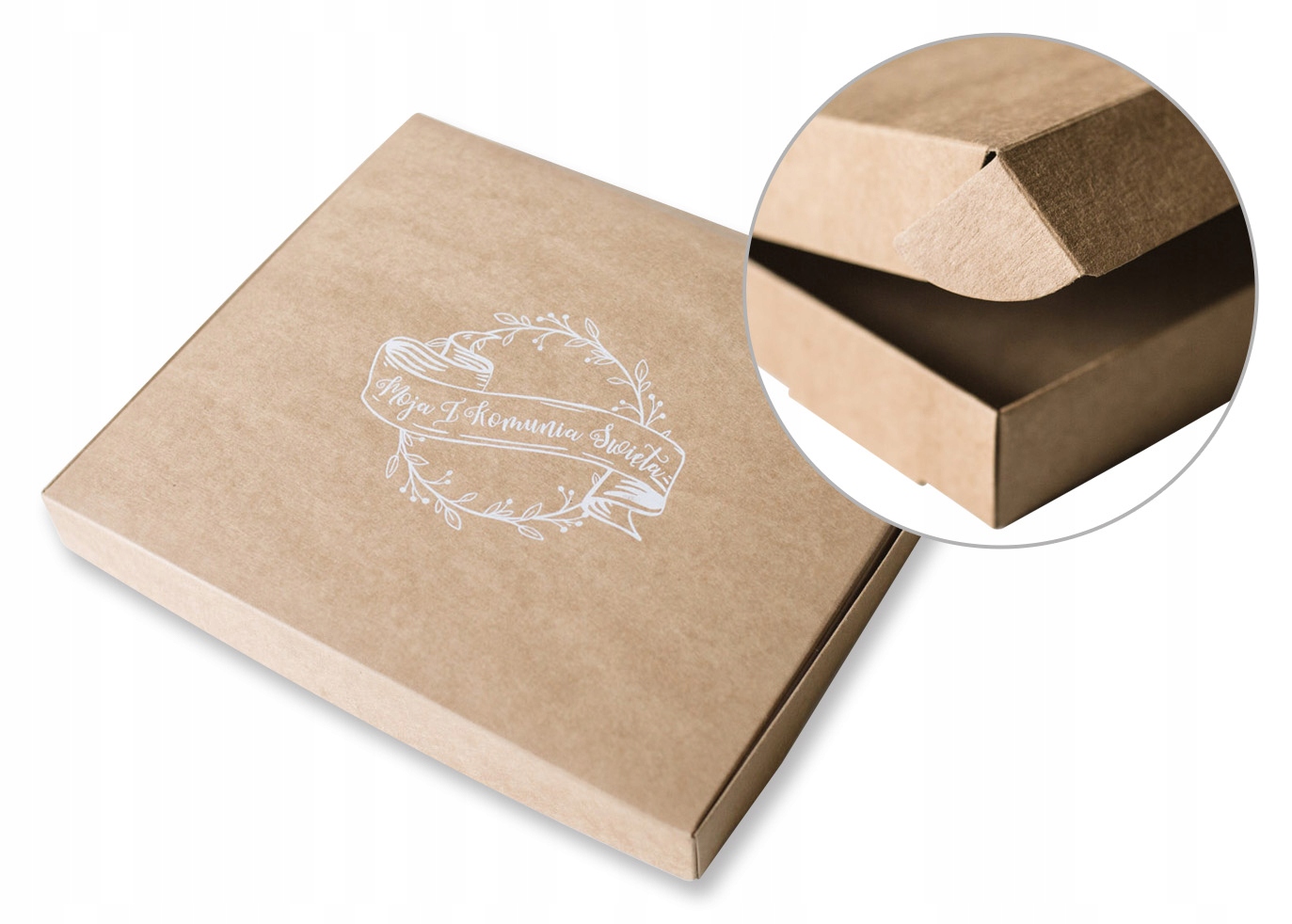 

Pudełko kraft eco Komunia 20x24 na album zdjęcia