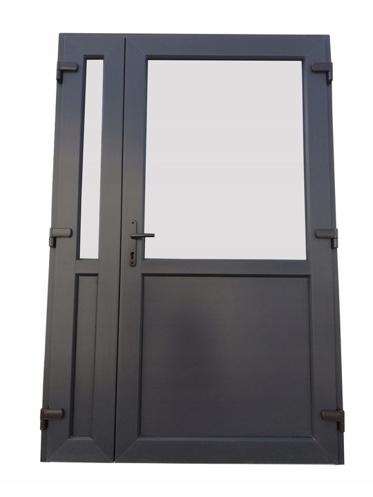 DRZWI ZEWNĘTRZNE PCV DWUSKRZYDŁOWE ANTRACYT NA WYMIAR