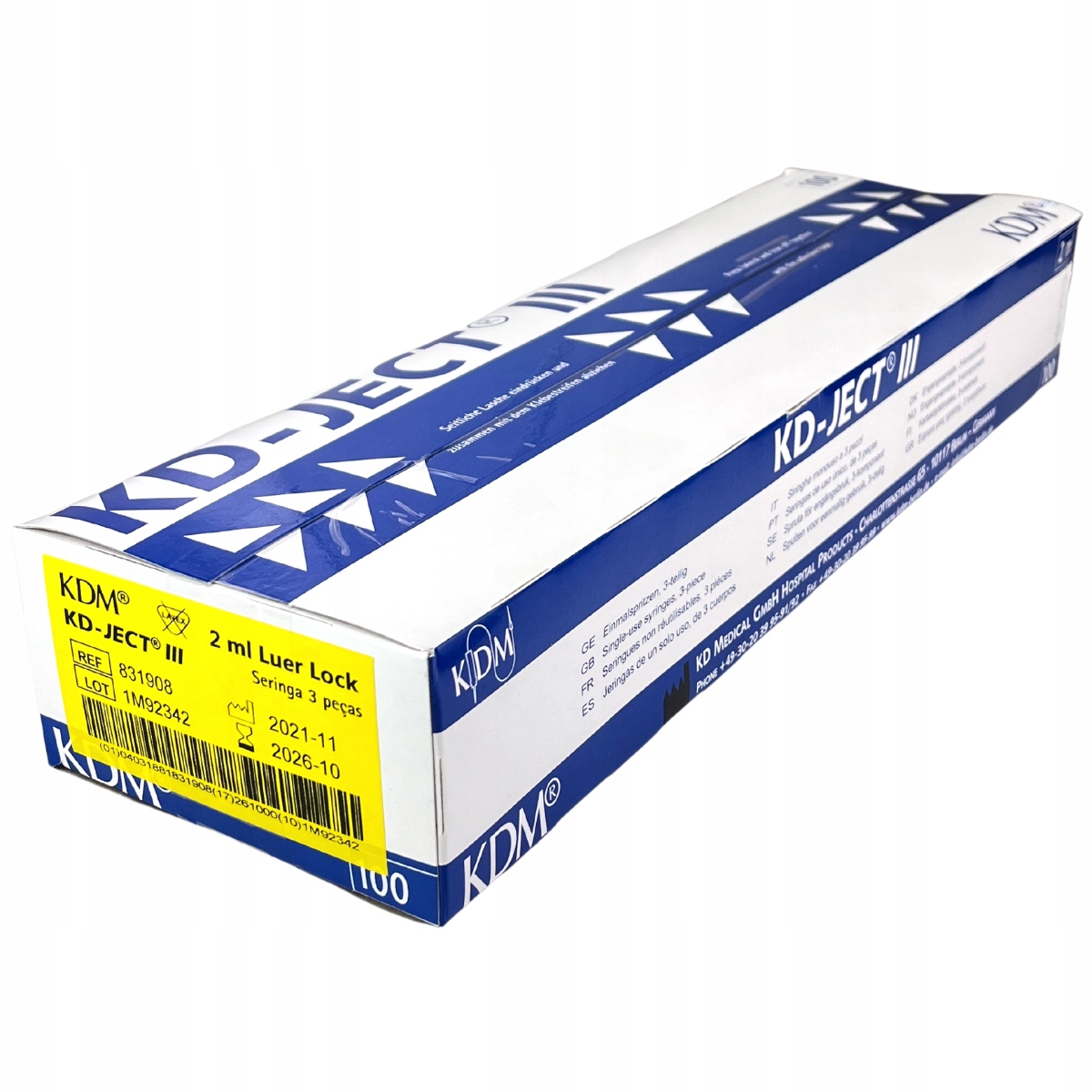 

Strzykawki 3 częściowe luerlock 2ml KDJect Kdm