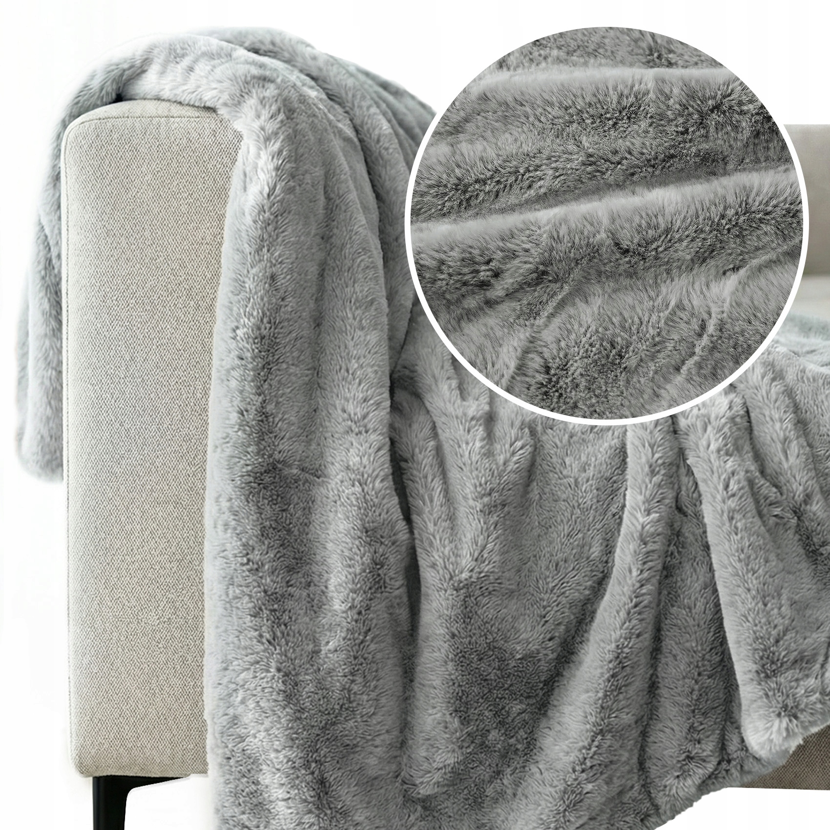 Deka Přehoz Na Postel Měkká Péřová 150x200 Světle Šedá Rabbit