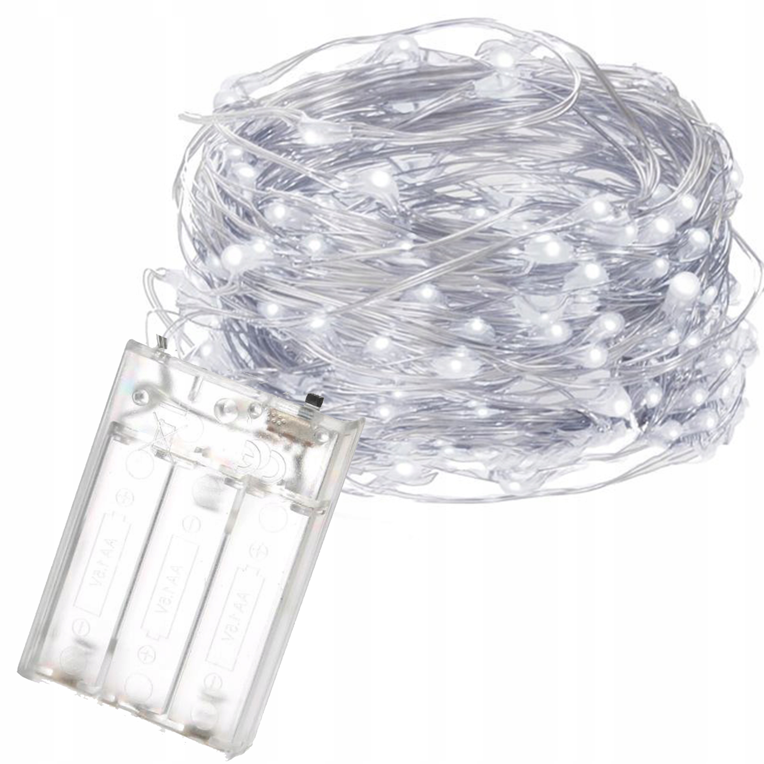 

Lampki Świąteczne Drucik 50 Led na Baterie Zimne