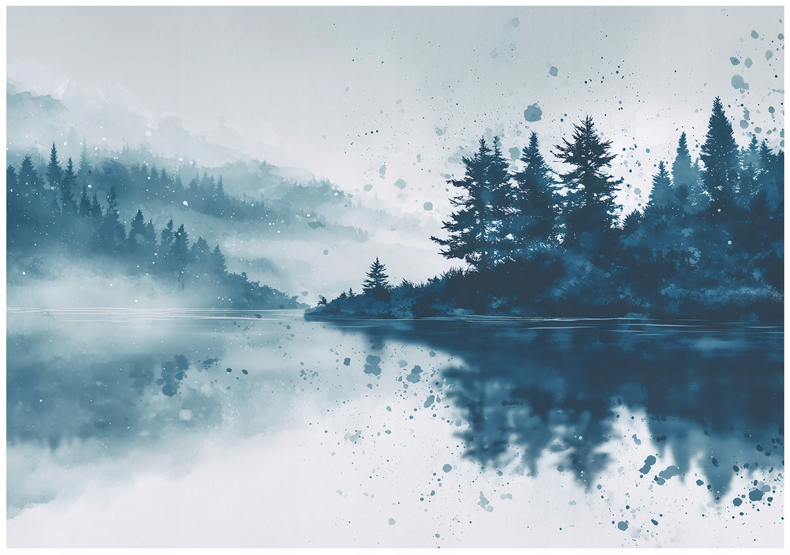 Fototapeta Les Mlha Příroda Jezero Ložnice Obývací Pokoj Tapeta Flizelina 250x175