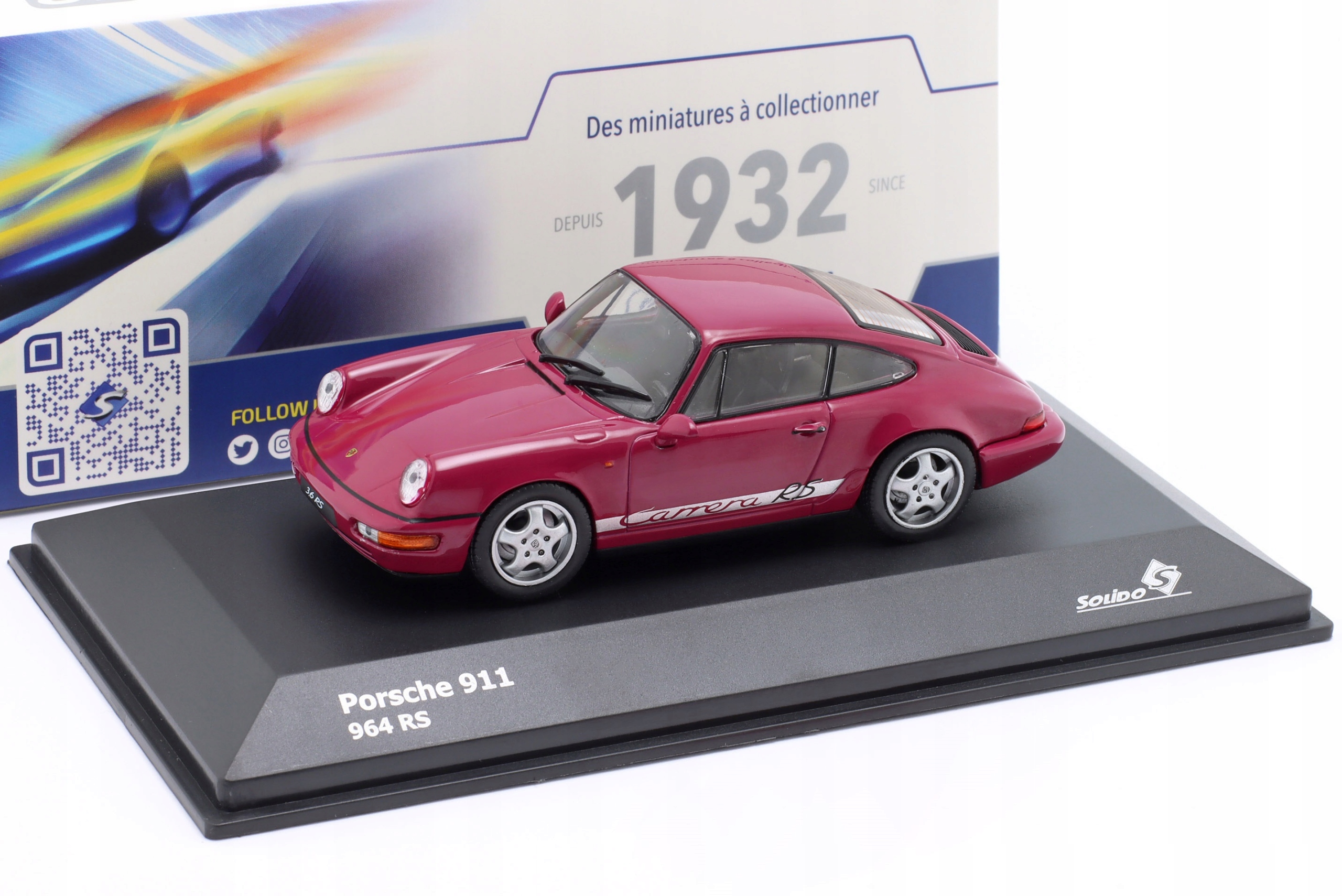 Solido Porsche 911 (964) Carrera Rs 1992 Star Ruby 1:43
