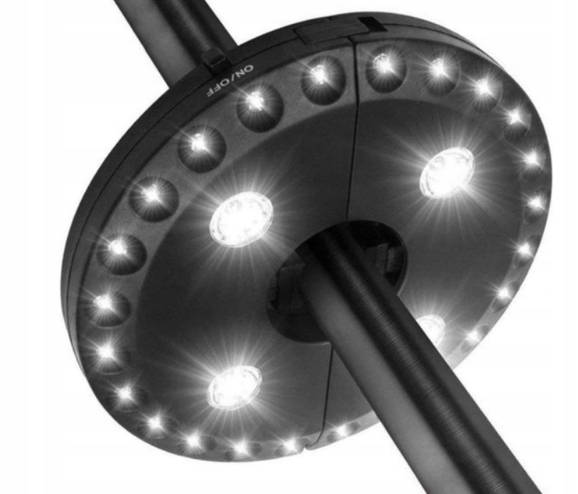 OŚWIETLENIE LED NA PARASOL OGRODOWY OGRÓD LAMPKA 3-TRYBY NOR-TEC 16cm Stan opakowania oryginalne