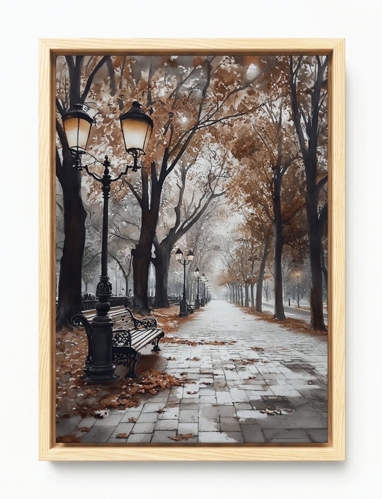 Obraz Rama American Box Krajina Město Ulice Aleja Podzim Déšť 40x60