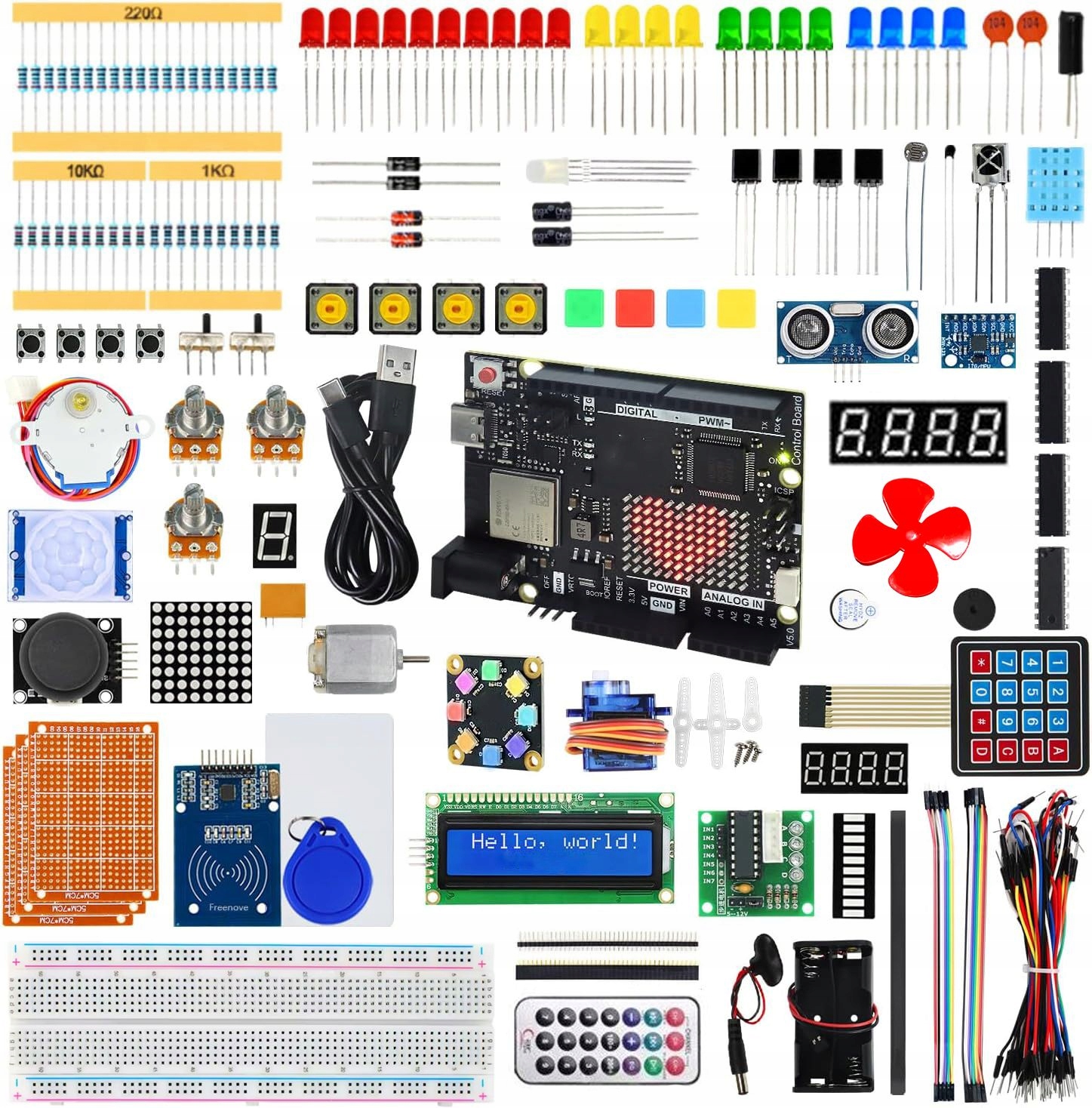 Sada Pro Výuku Programování Arduino Kit IoT Uno R4 WiFi ESP32S3 Nejnovější