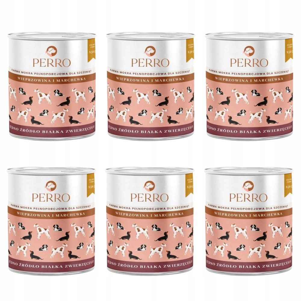 Vlhké krmivo pro psy Perro Vepřové maso a mrkev 6x850 g