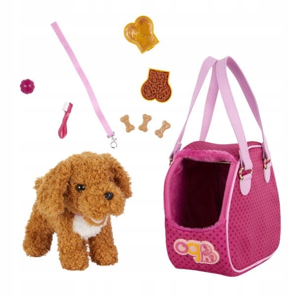 Piesek pudel w Torbie z torebką podróżnej Hop In Dog Carrier Our Generation