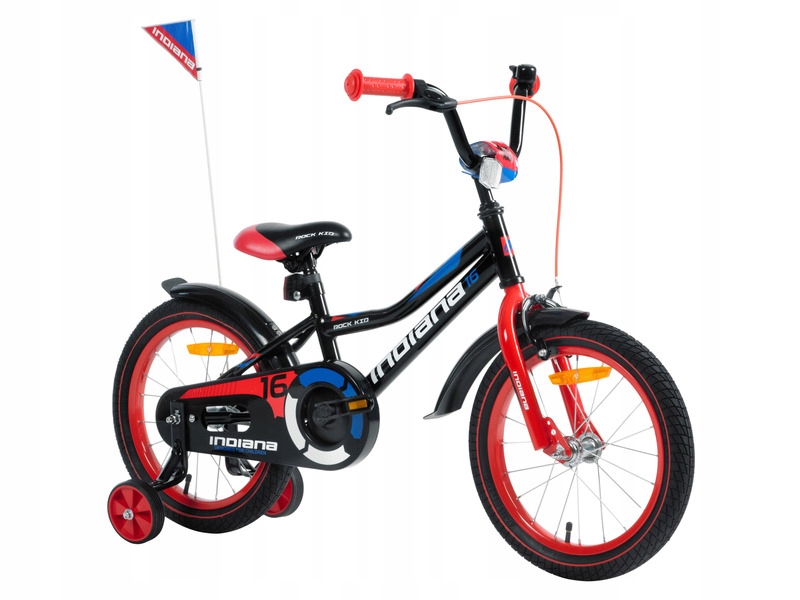 Rower dziecięcy Indiana Rock Kid 16 cali dla chłopca Czarny
