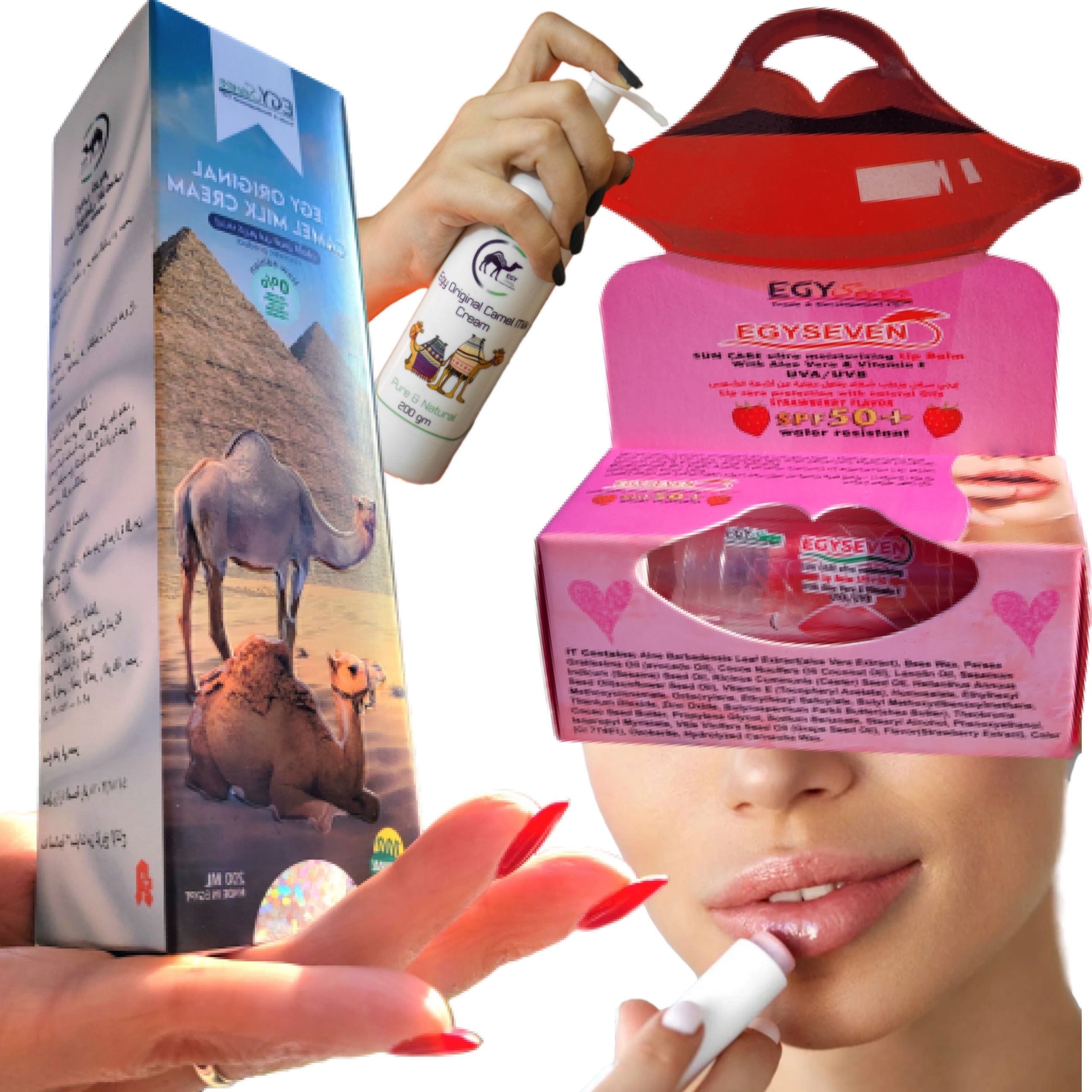 KREM DO CIAŁA TWARZY MLEKO WIELBŁĄDA + POMADKA OCHRONNA SPF 50 GRATIS EGIPT