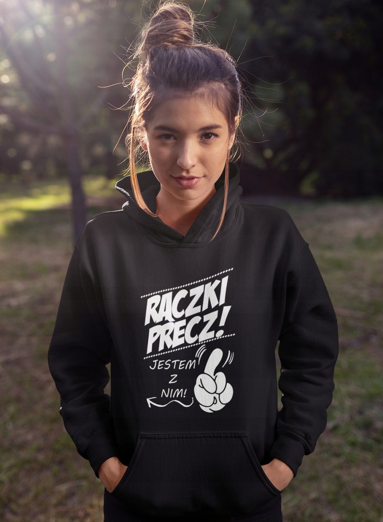 BLUZA DAMSKA PREZENT RĄCZKI PRECZ JESTEM Z NIM Rozmiar one size