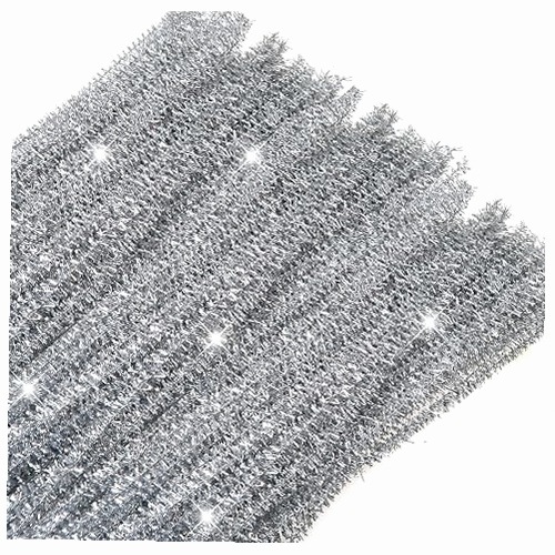 Žinylkový Drát Brokátový Stříbrný Pro Rukodělné Aktivity 100 Kusů 30 CM
