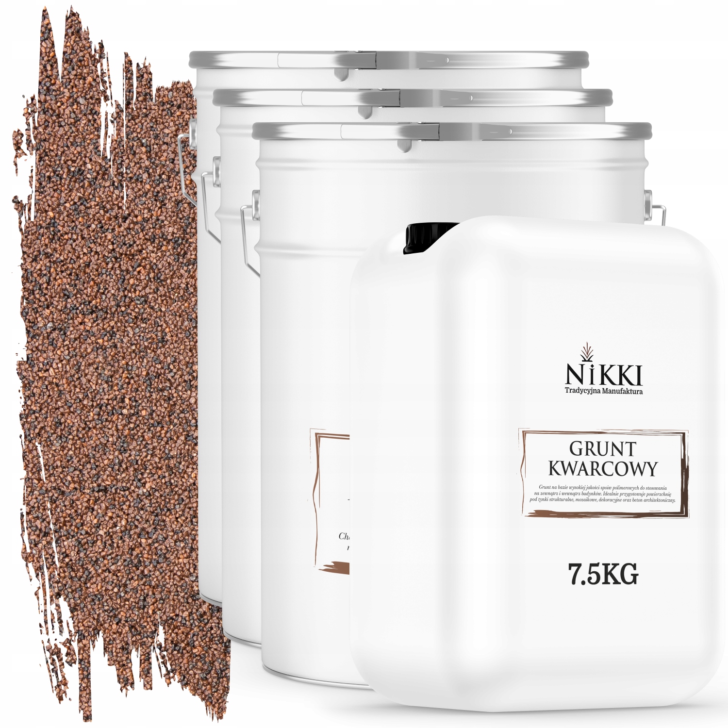 Tynk Mozaikowy Żywiczny Brązowy Ciemny M73 Ozdobny 3x 25KG Grunt 7,5KG