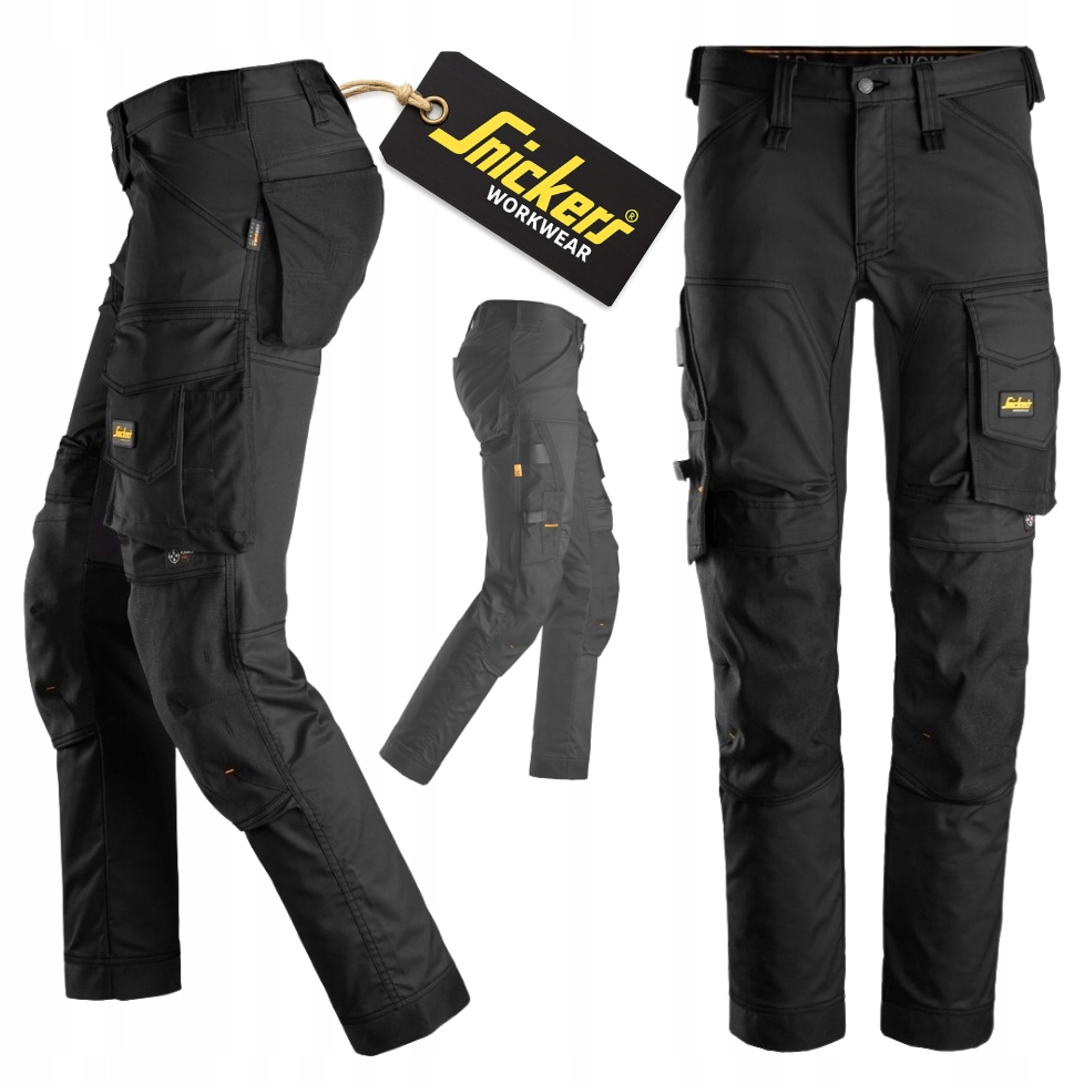 Pánské černé elastické pracovní kalhoty Snickers Premium Stretch Bozp vel. 48