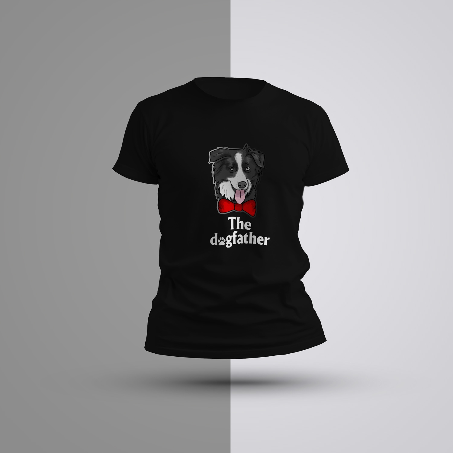 

Koszulka męska dogfather border collie psi tata