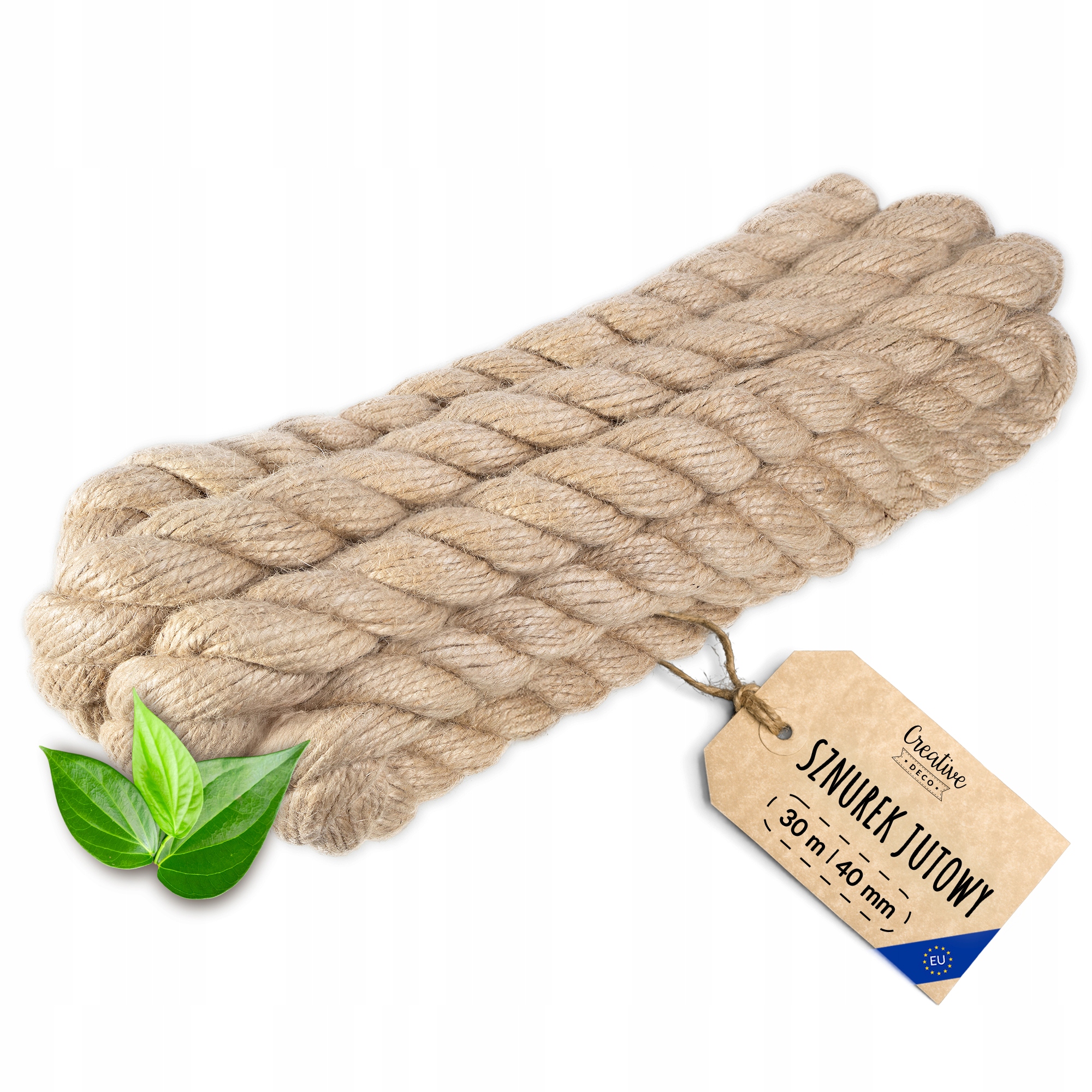 Jutová námornícka šnúra hrubá, silná, odolná šnúra, škrabadlo, šnúra 40 mm 30 m