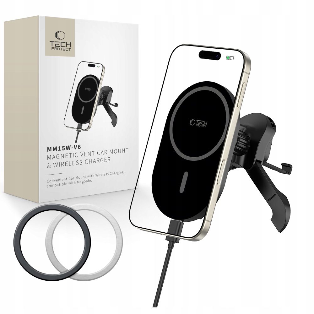Tech- Protect MM15W- V6 Magnetic MagSafe Stable Vent Car Mount Wireless