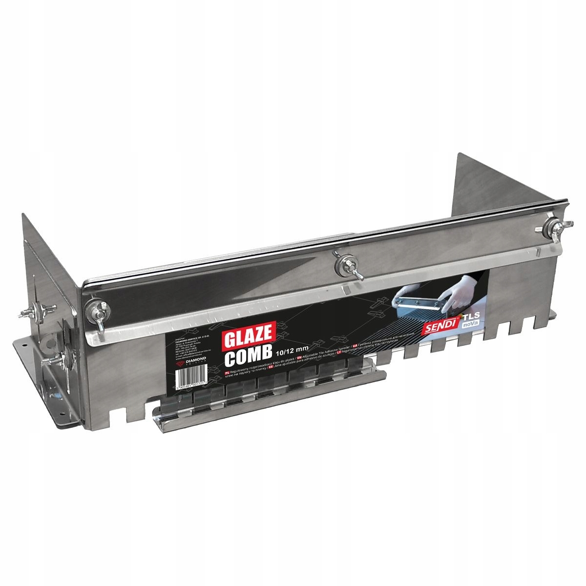 Sendi Glaze Comb zub 10/12 mm na roztieranie lepidla, hrebeň 32-62 cm
