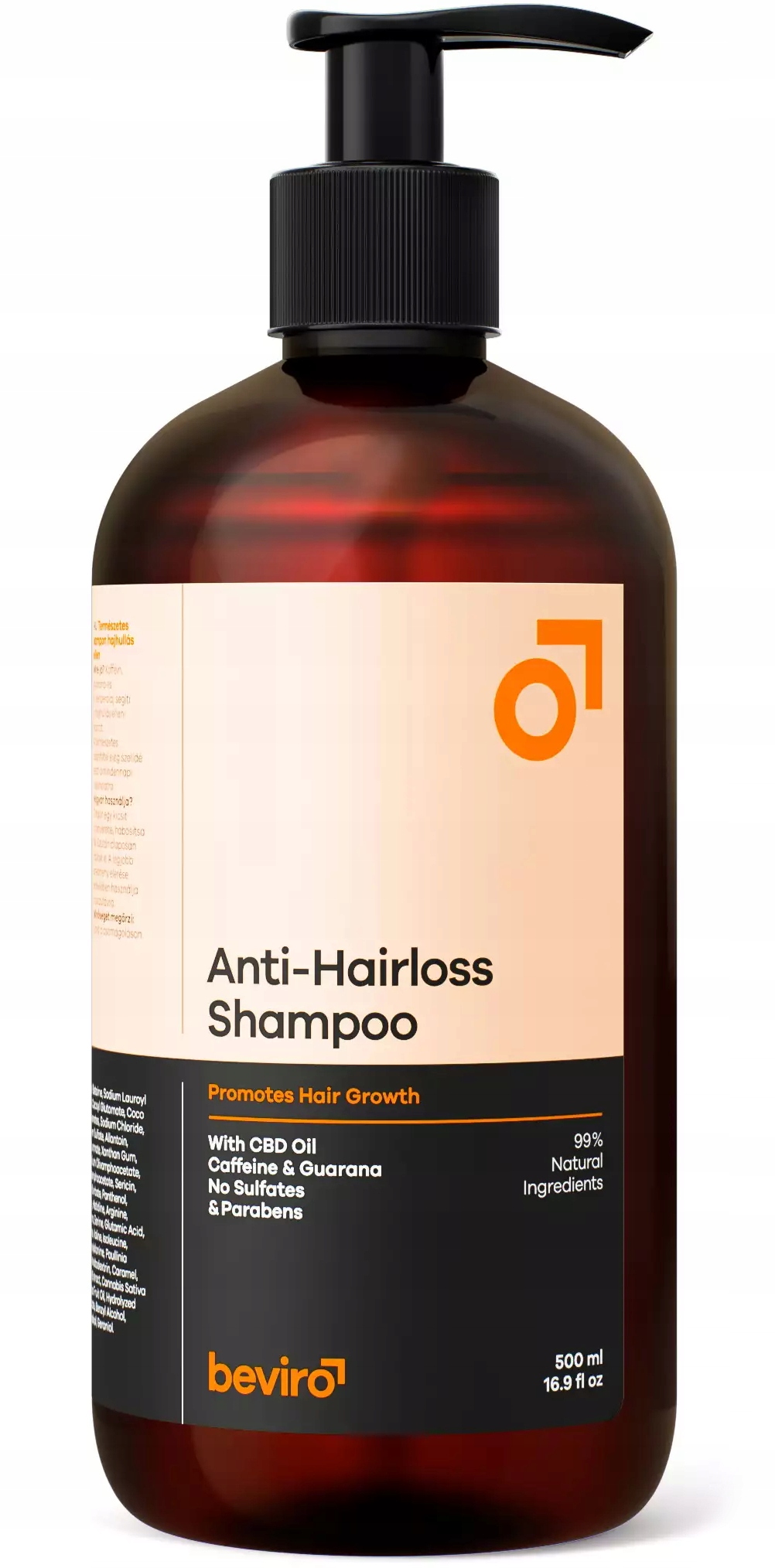 Beviro Anti-hairloss Posilující šampon na vlasy kofein guarana 500 ml