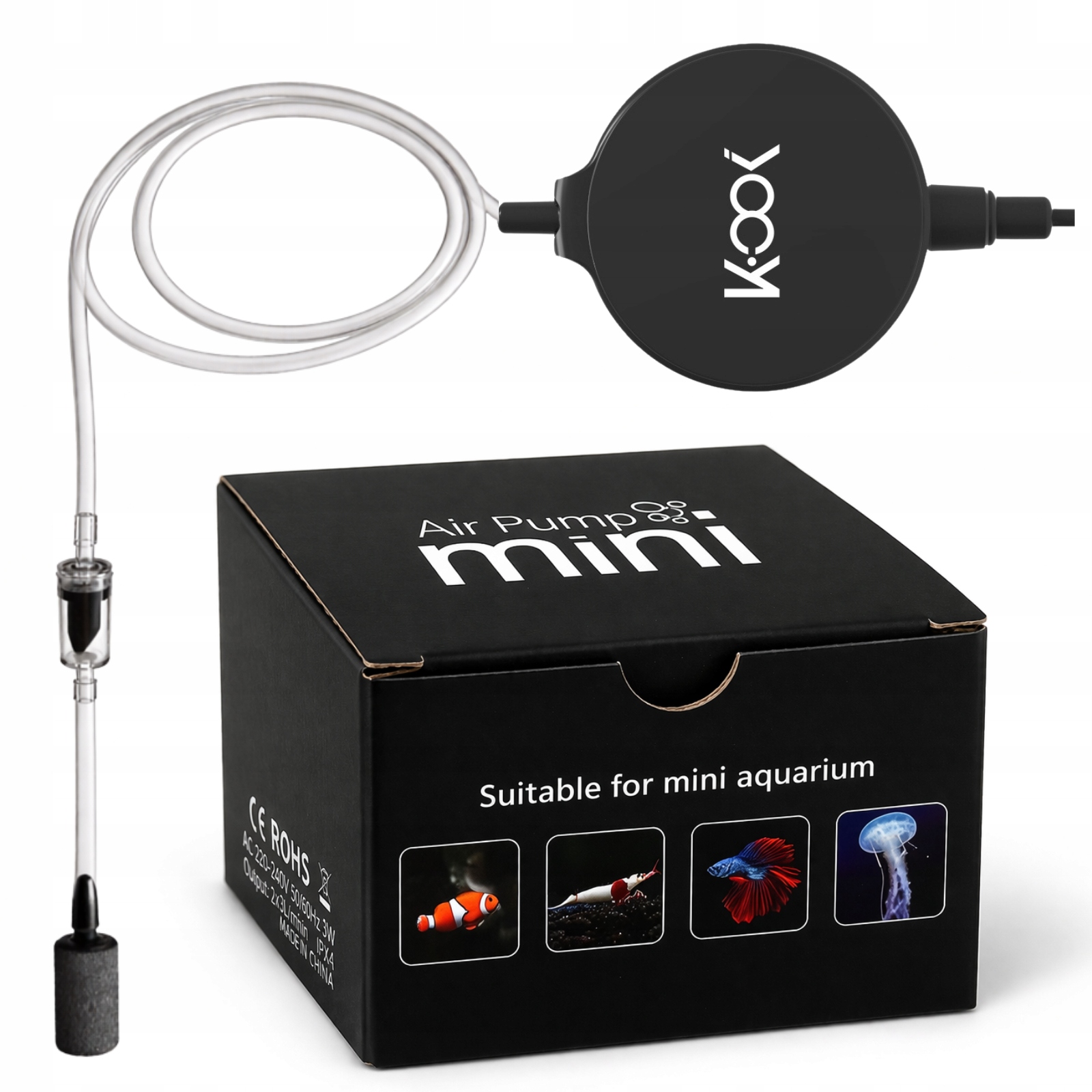 Mini Provzdušňovač do akvária na sklo Usb akvarijní pumpa 27L/h Set