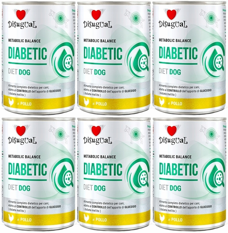 Levně Disugual pro psa Mokrá dieta Diabetic Kuře 6 x 400 g Cukrovka