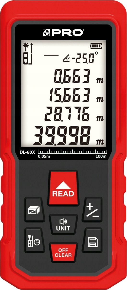 

Dalmierz laserowy Pro DL-60X 60m