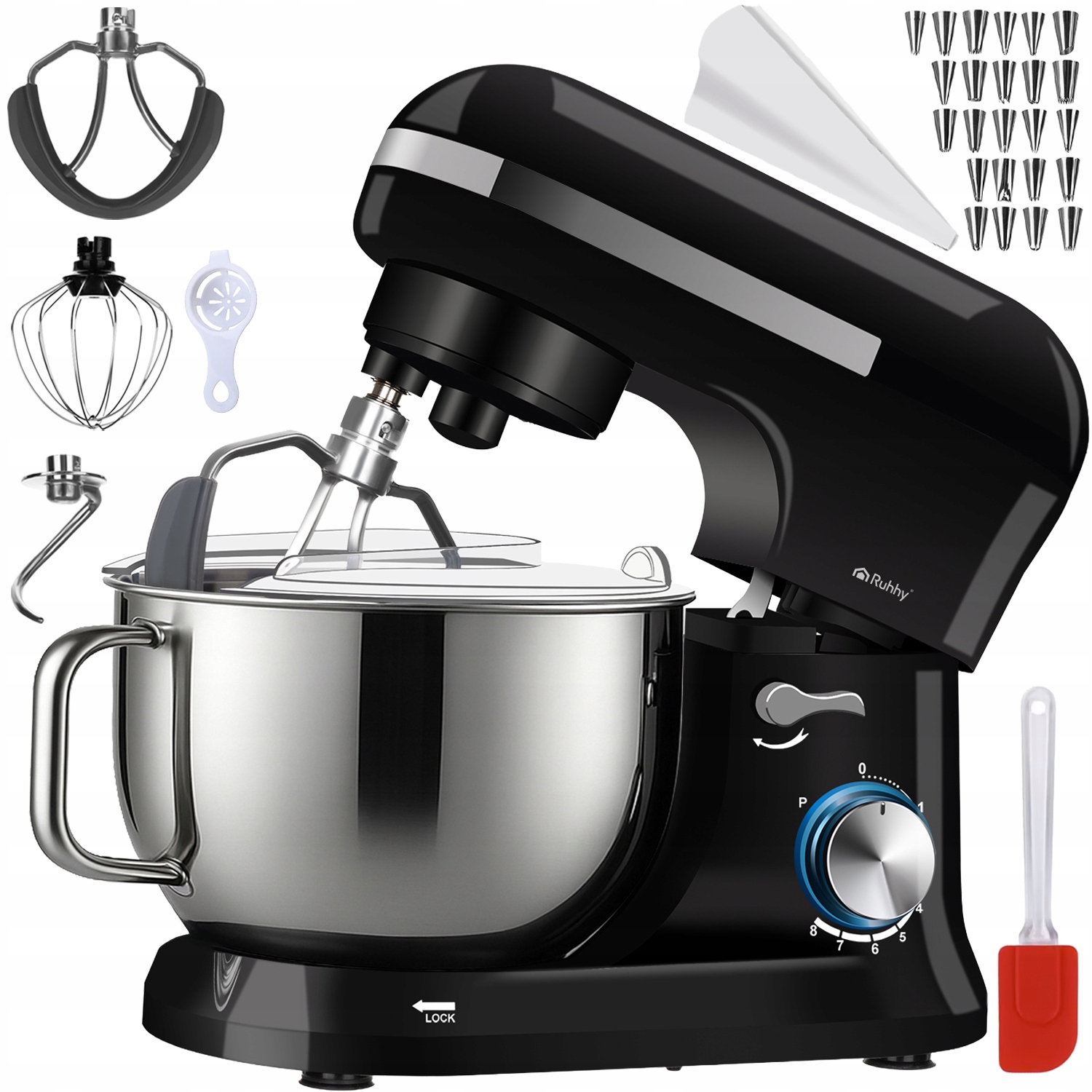 Robot Planetarny Kuchenny Mikser Wielofunkcyjny 9w1 Misa z Misą 4,5L Mocny