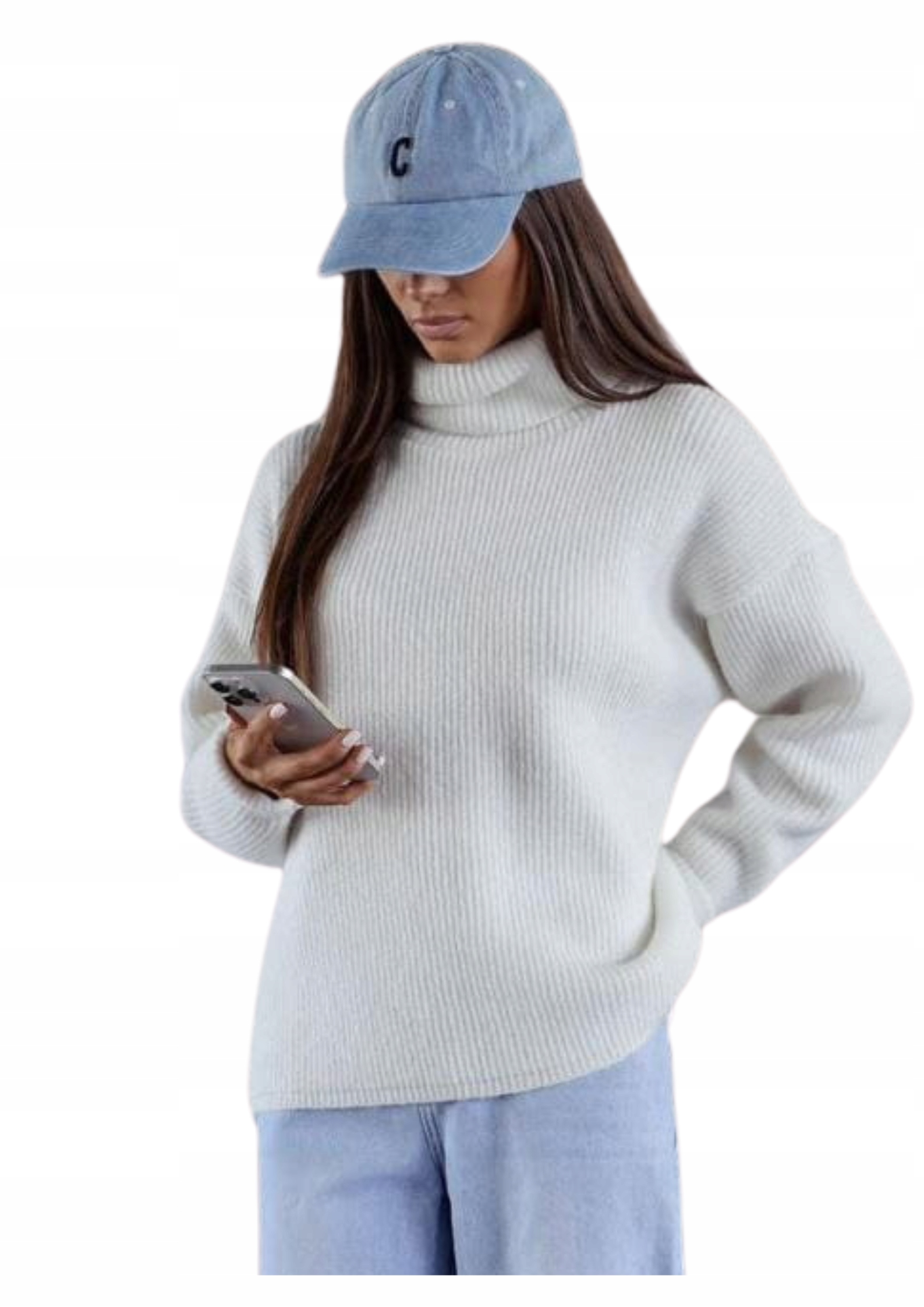 Svetr s rolákem Rafael Me Gusta, bílý